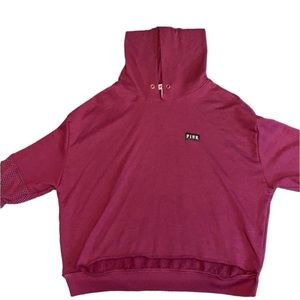 Pink Cropped Sweatshirt Maroon Small
